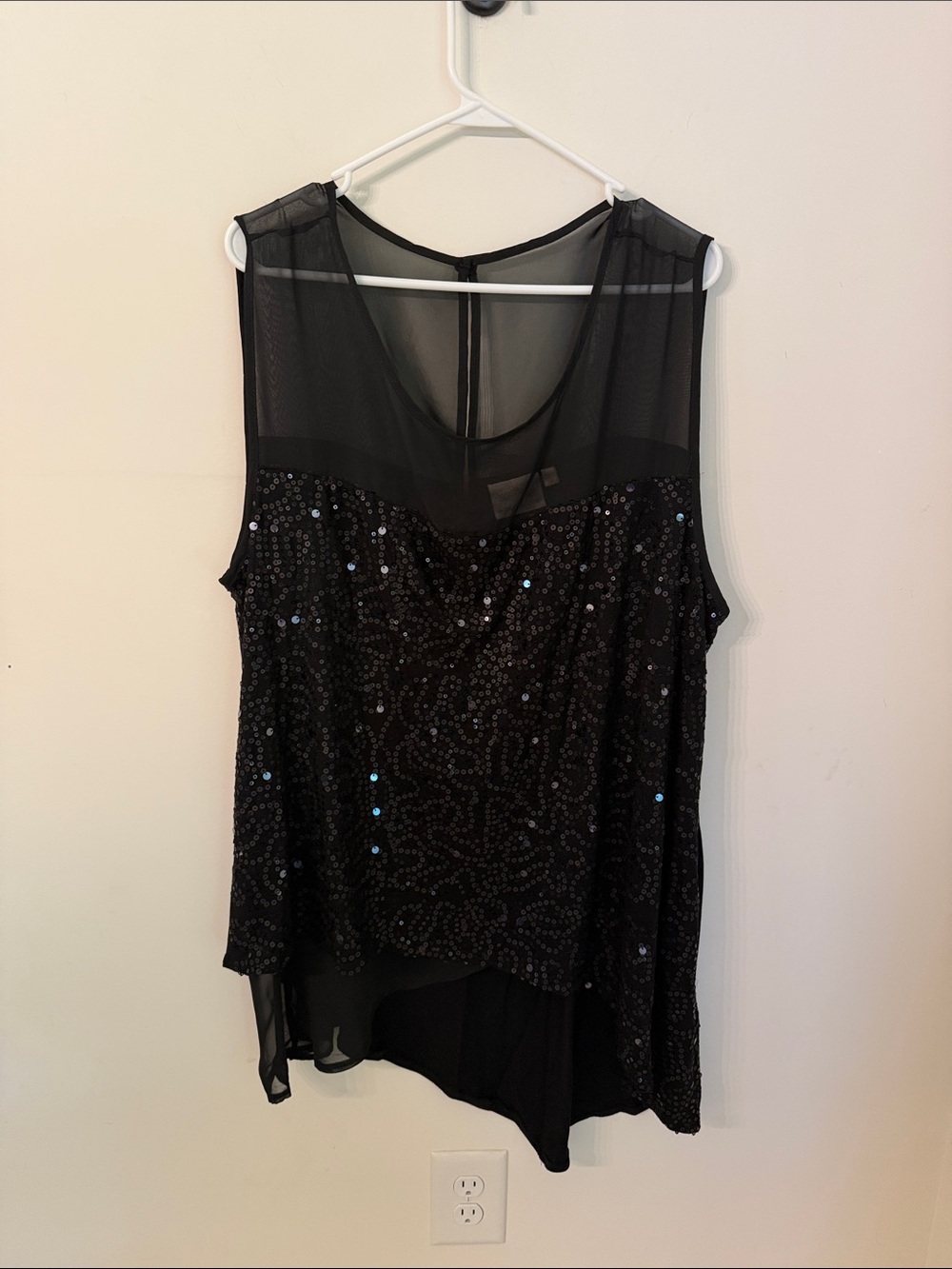Dantelle Black Sequin Mesh Evening Top